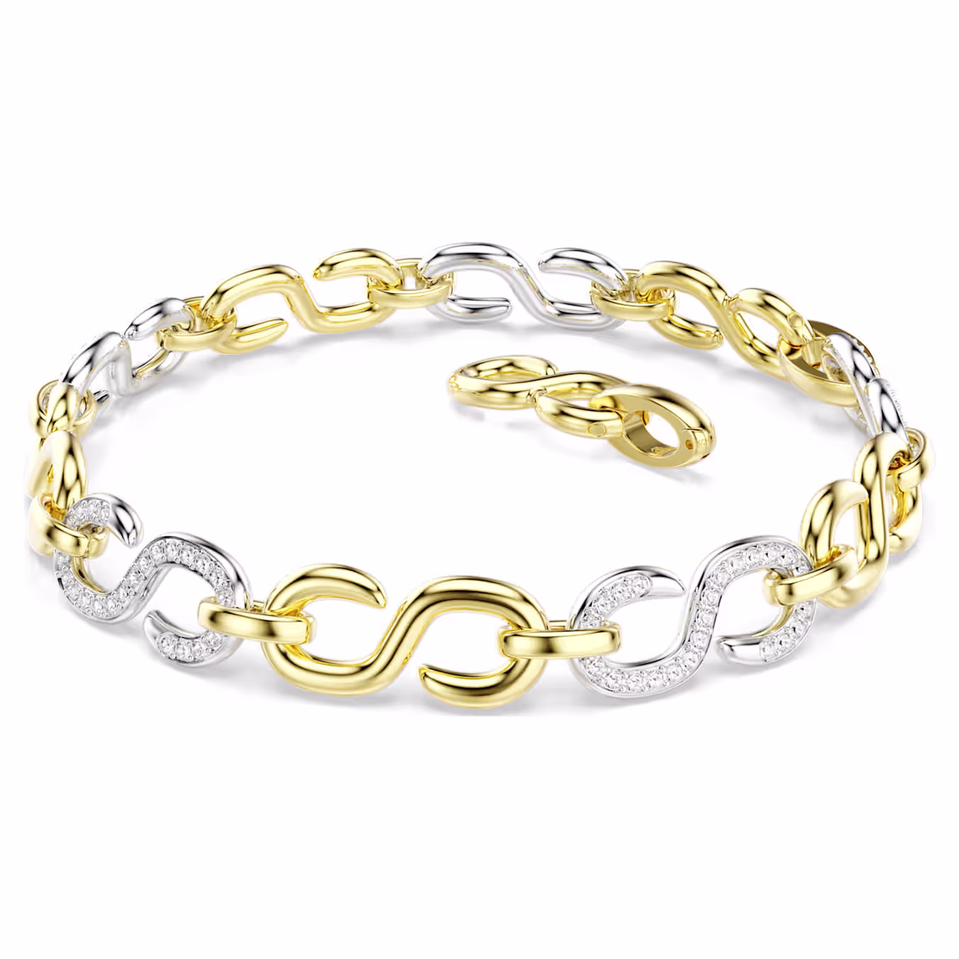 Swarovski Dextera bracelet, round cut, white, metal mix