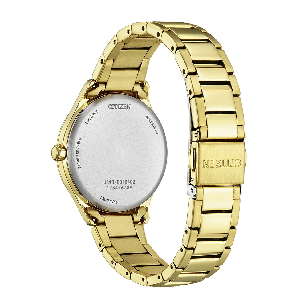 Citizen Eco-Drive Analog Quartz, Stainless Steel White, 33.5mm Women's Watch FE6122-64A