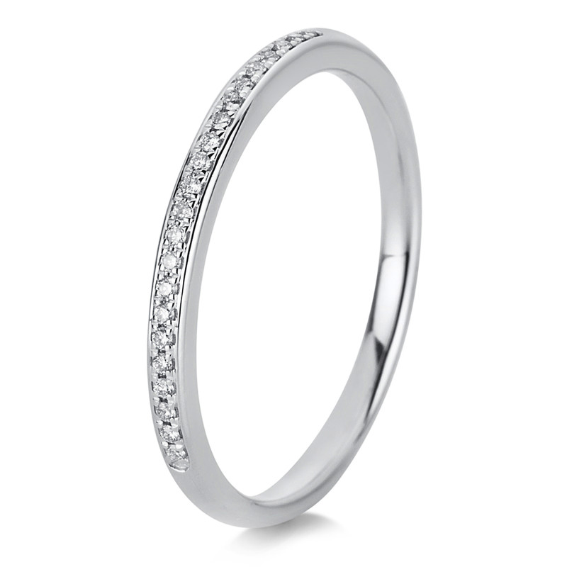 Memoire half ring 585 white gold 14kt 0.07ct, size 56