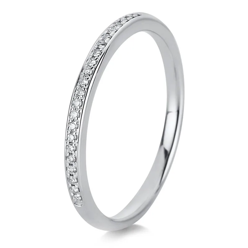 Memoire half ring 585 white gold 14kt 0.07ct, size 56