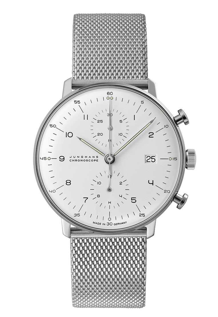 Junghans max bill Chronoscope sapphire glass men's watch 027/4003.46