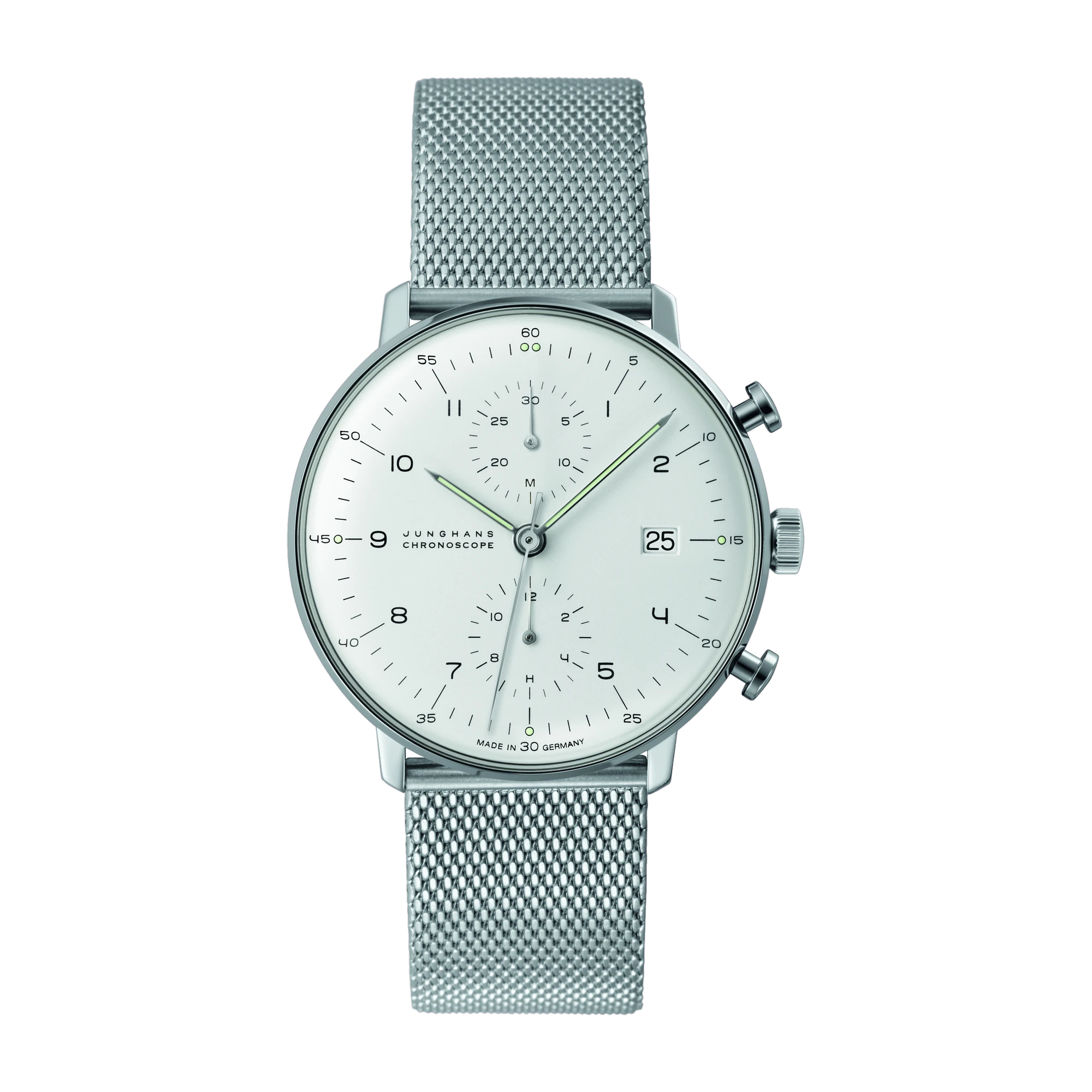 Junghans max bill Chronoscope sapphire glass men's watch 027/4003.46