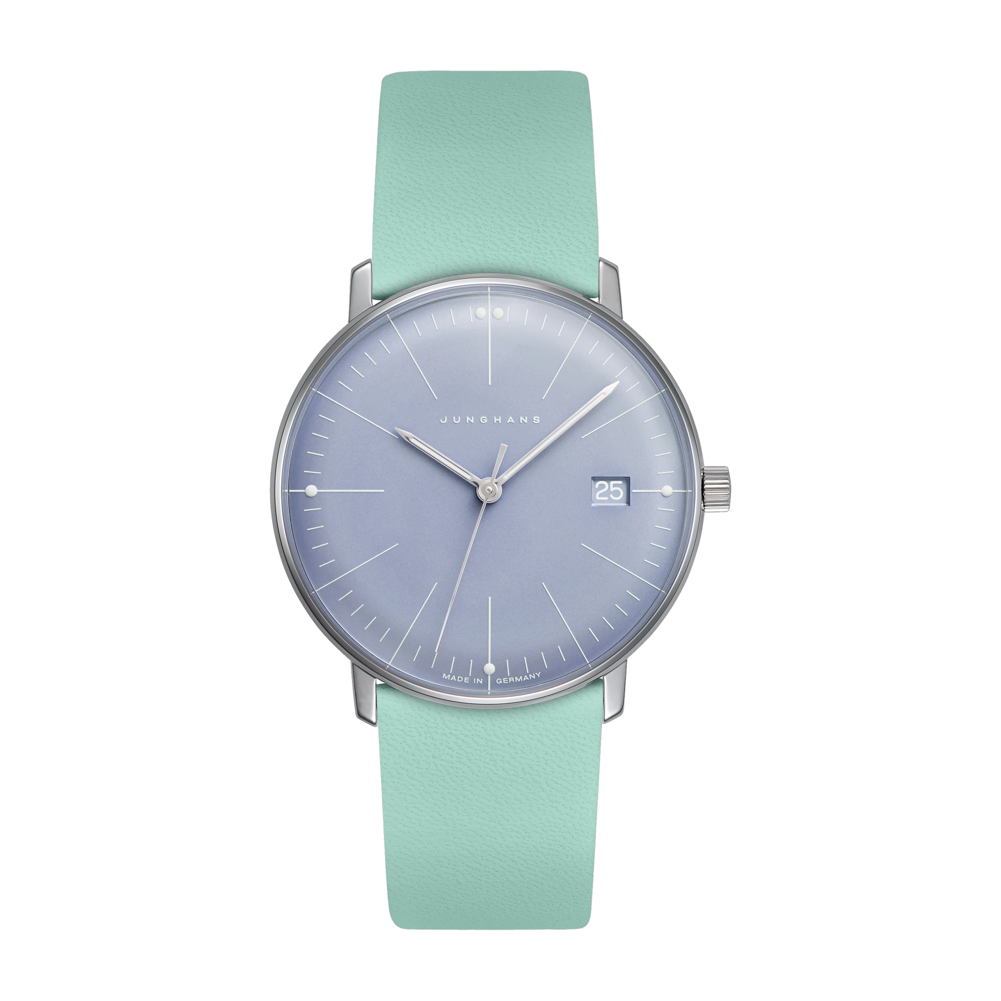 Junghans max bill ladies turquoise leather strap ladies watch 47/4554.02