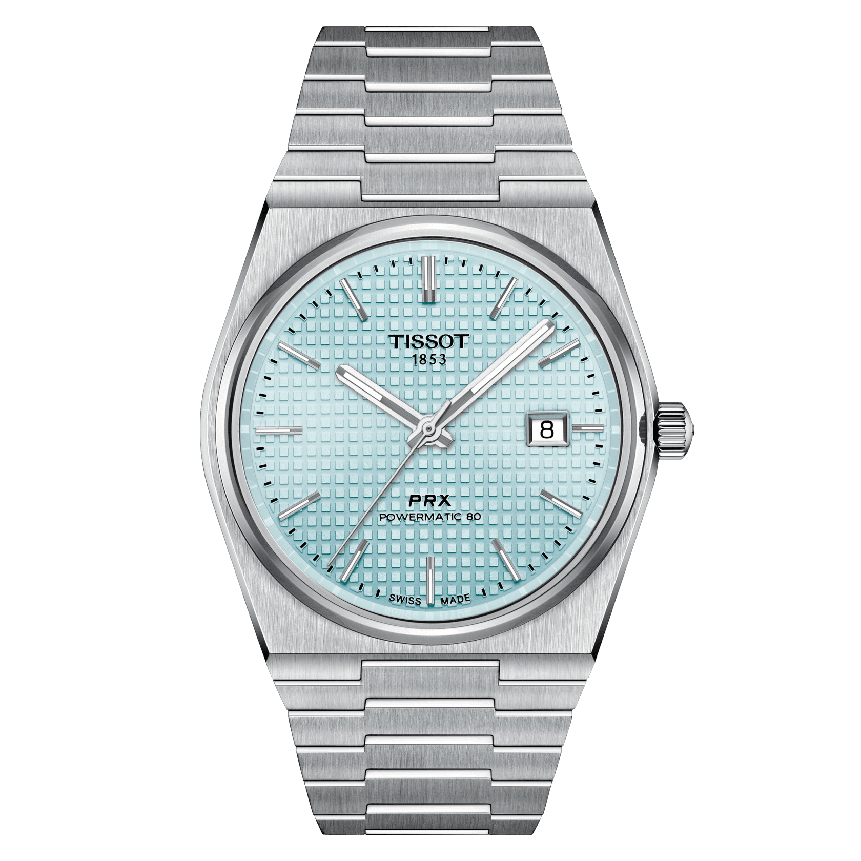 Tissot PRX Powermatic 80 Light Blue T137.407.11.351.00 Set with rubber strap