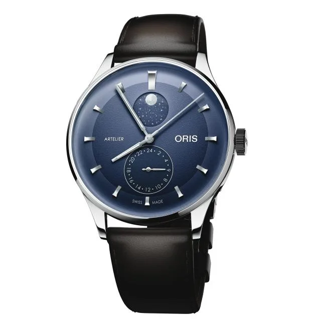 Oris Artelier Complication, 39.50 mm, leather strap, blue men's watch 01 782 7811 4055-07 6 ​​20 17FC