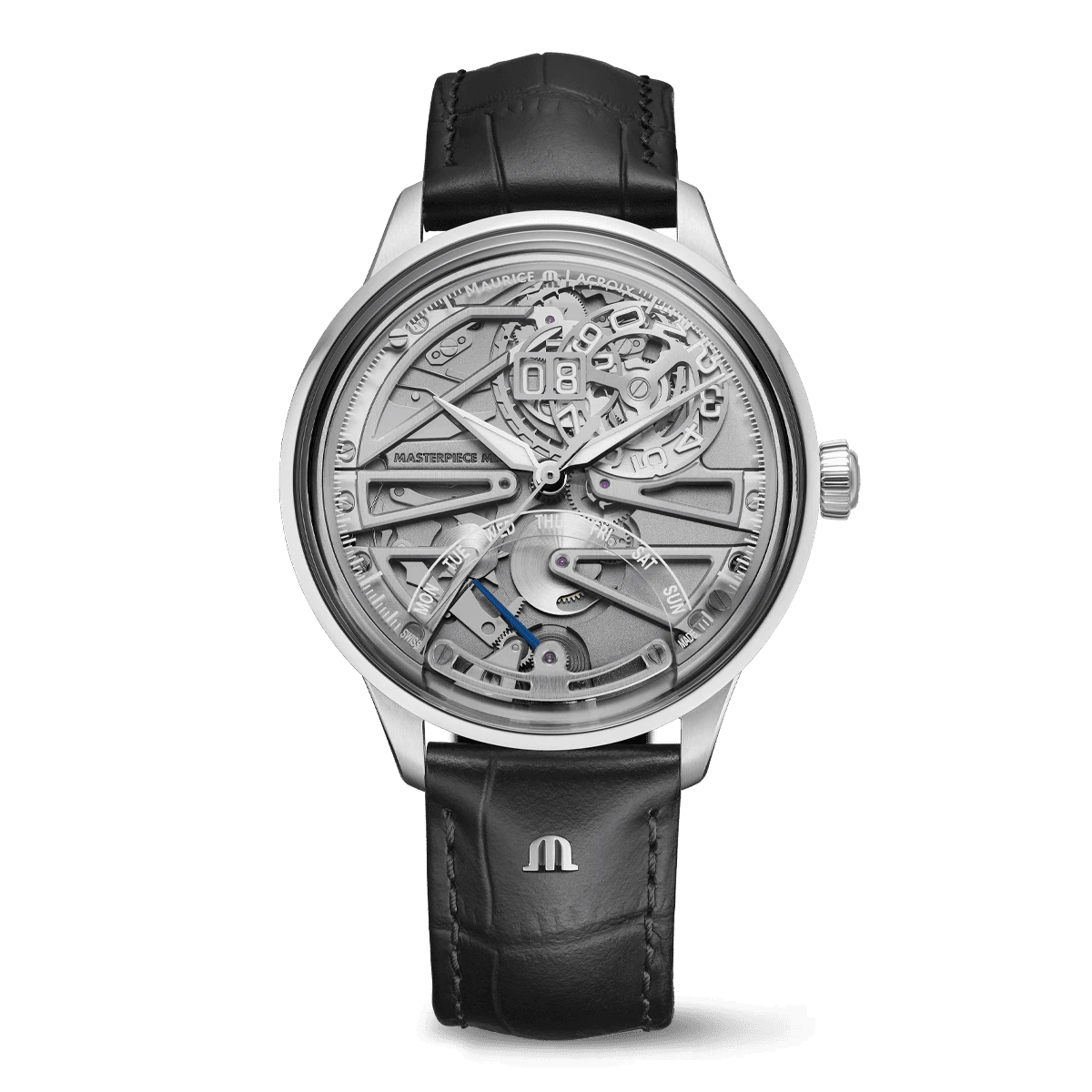 Maurice Lacroix 1975 Master Grand Date Retrograde, automatic watch, leather strap, men's watch 758008-SS001-090-2