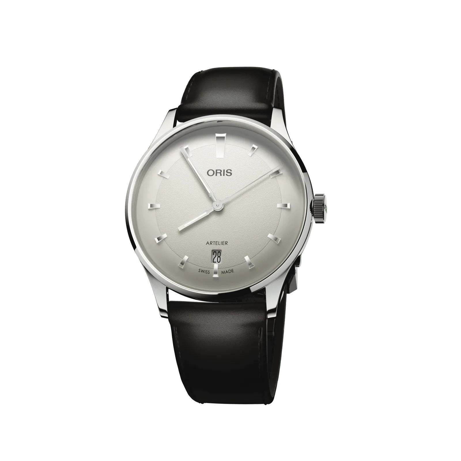 Oris Artelier Date, 38mm, automatic, leather strap, white men's watch 01 733 7810 4051-07 6 ​​20 17FC