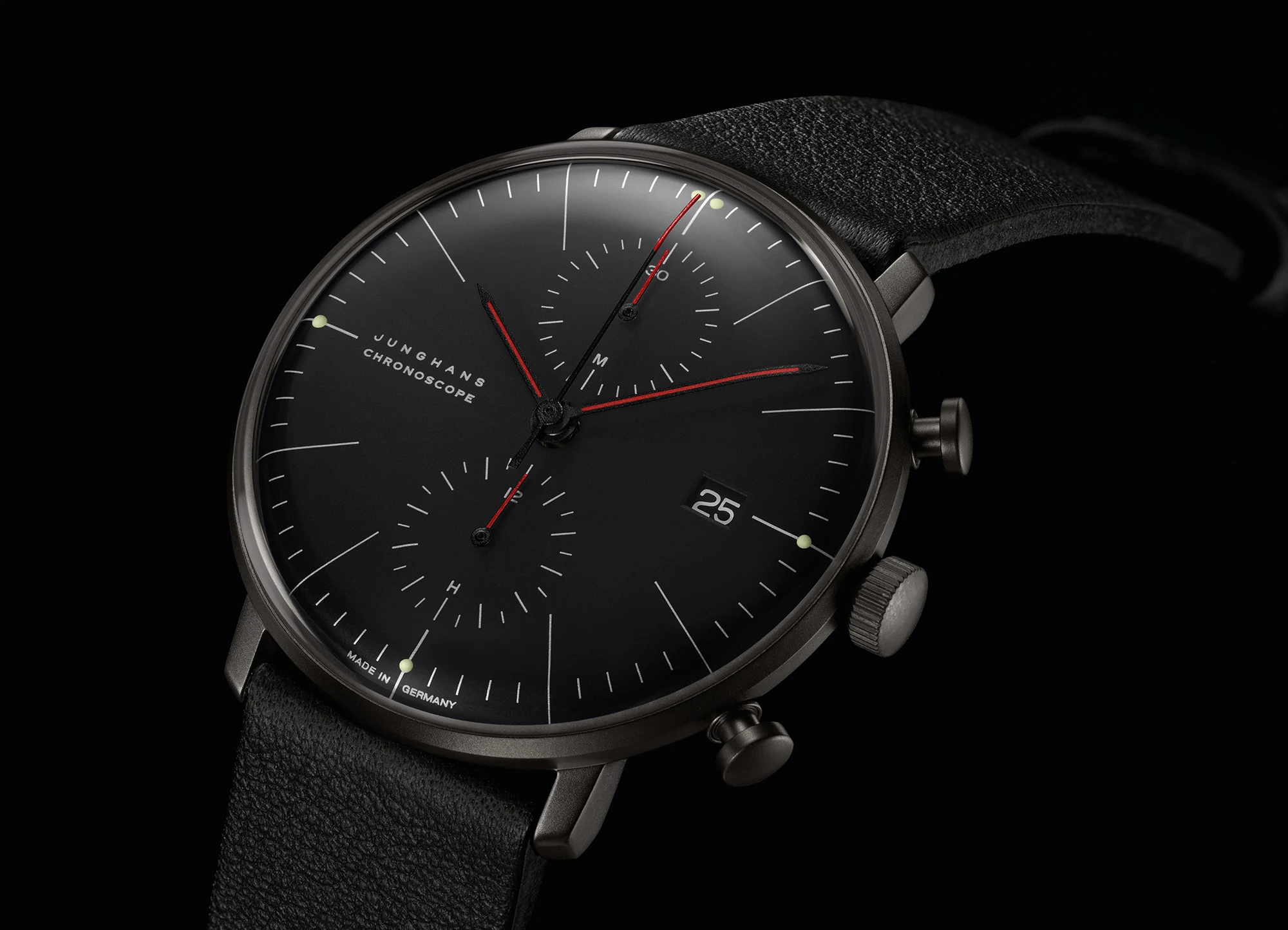 Junghans Max Bill Chronoscope Bauhaus men's watch 27/4409.02