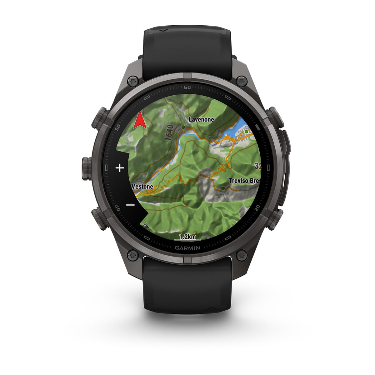 Garmin fēnix® 9 Pro inReach® - 47 mm AMOLED Sapphire Carbon Gray DLC Titanium with Black/Pebble Gray Silicone Band 010-04336-11