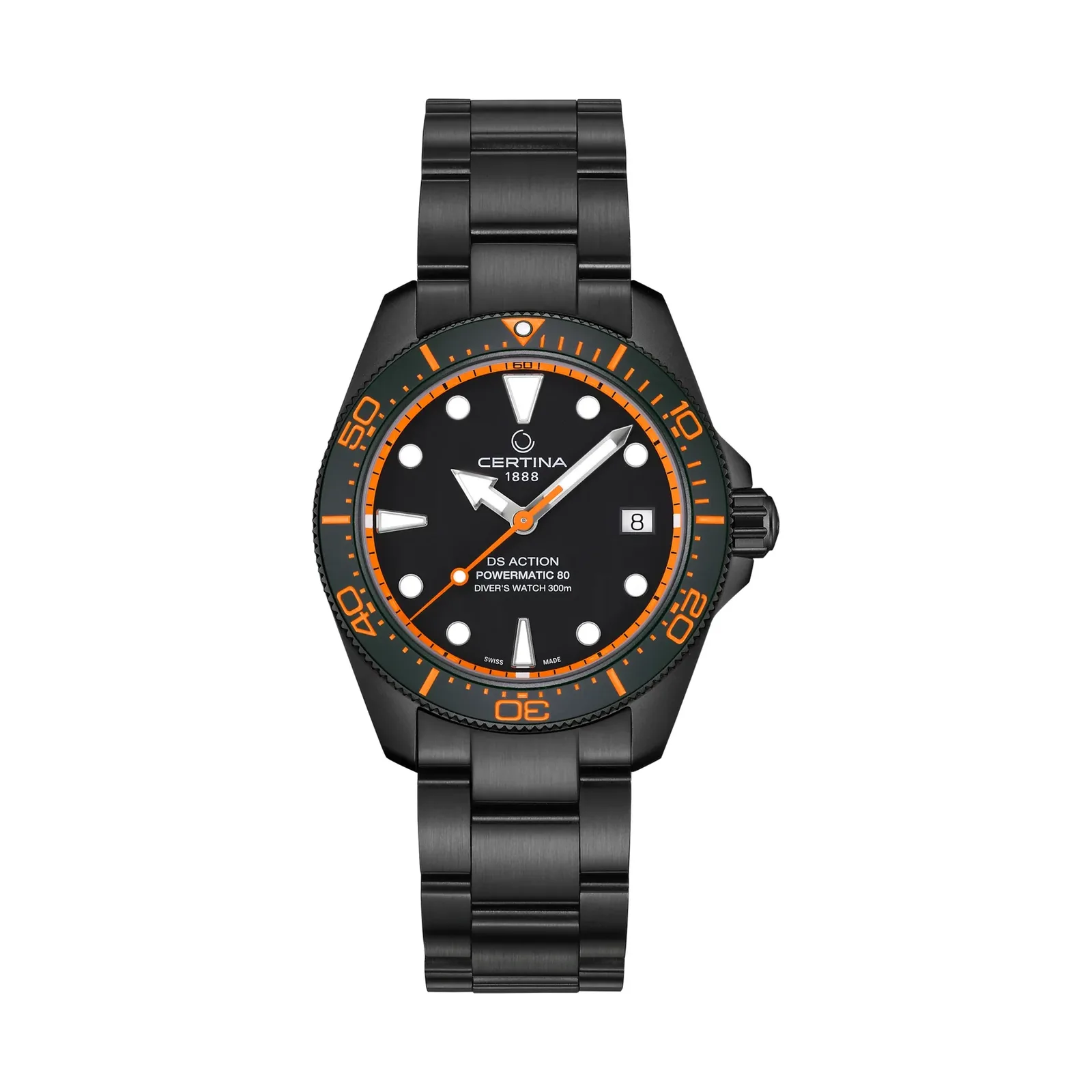 Certina DS Action Diver 38 mm Automatic Orange Men's Watch C048.807.33.051.02
