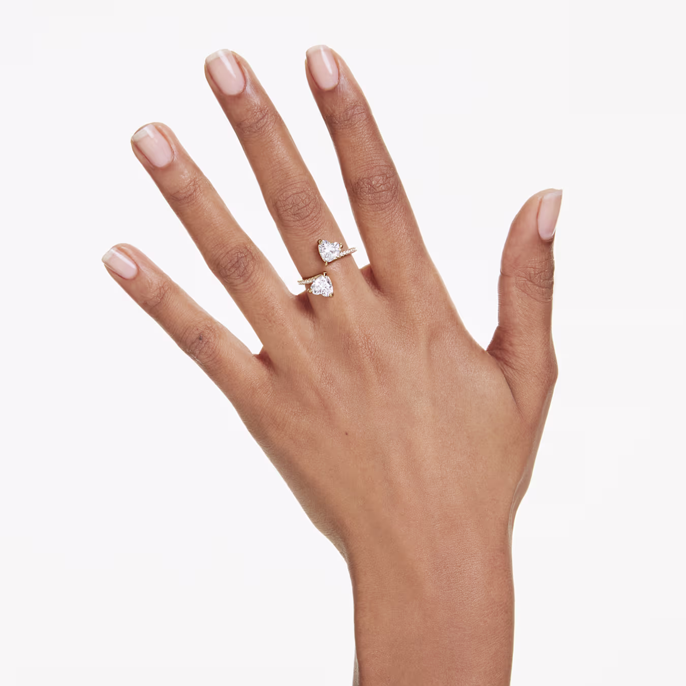 Swarovski Ringe Mesmera Herzschliff, Pavé, Weiß, 18k vergoldet, Gr. 58