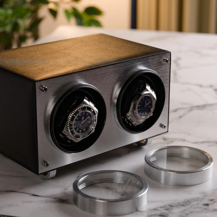 Flemington Dual Slot Watch Winder Piston Black MS-WIN-RAC2-01