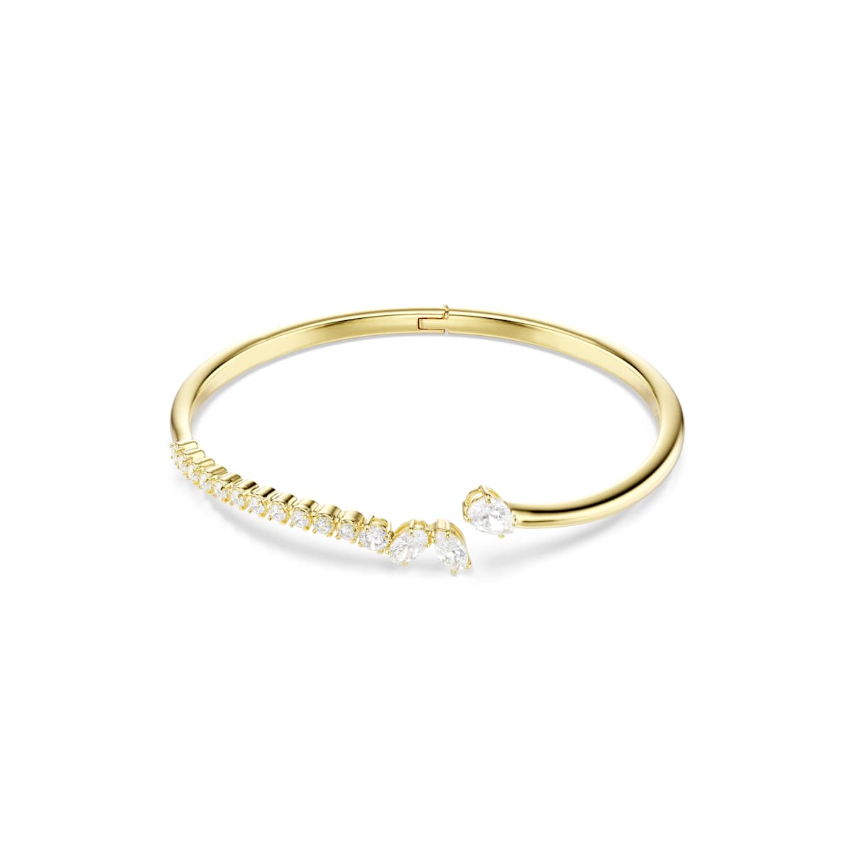 Swarovski Mesmera Armreif, Verschiedene Schliffe, Weiß, Goldlegiert, Größe M