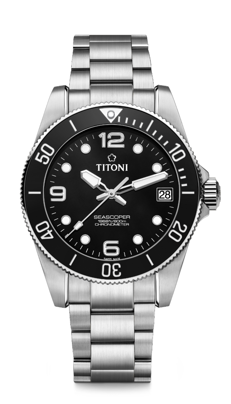 Titoni SEASCOPER CHRONOMETER 42MM men's watch 83601 S-BK-256