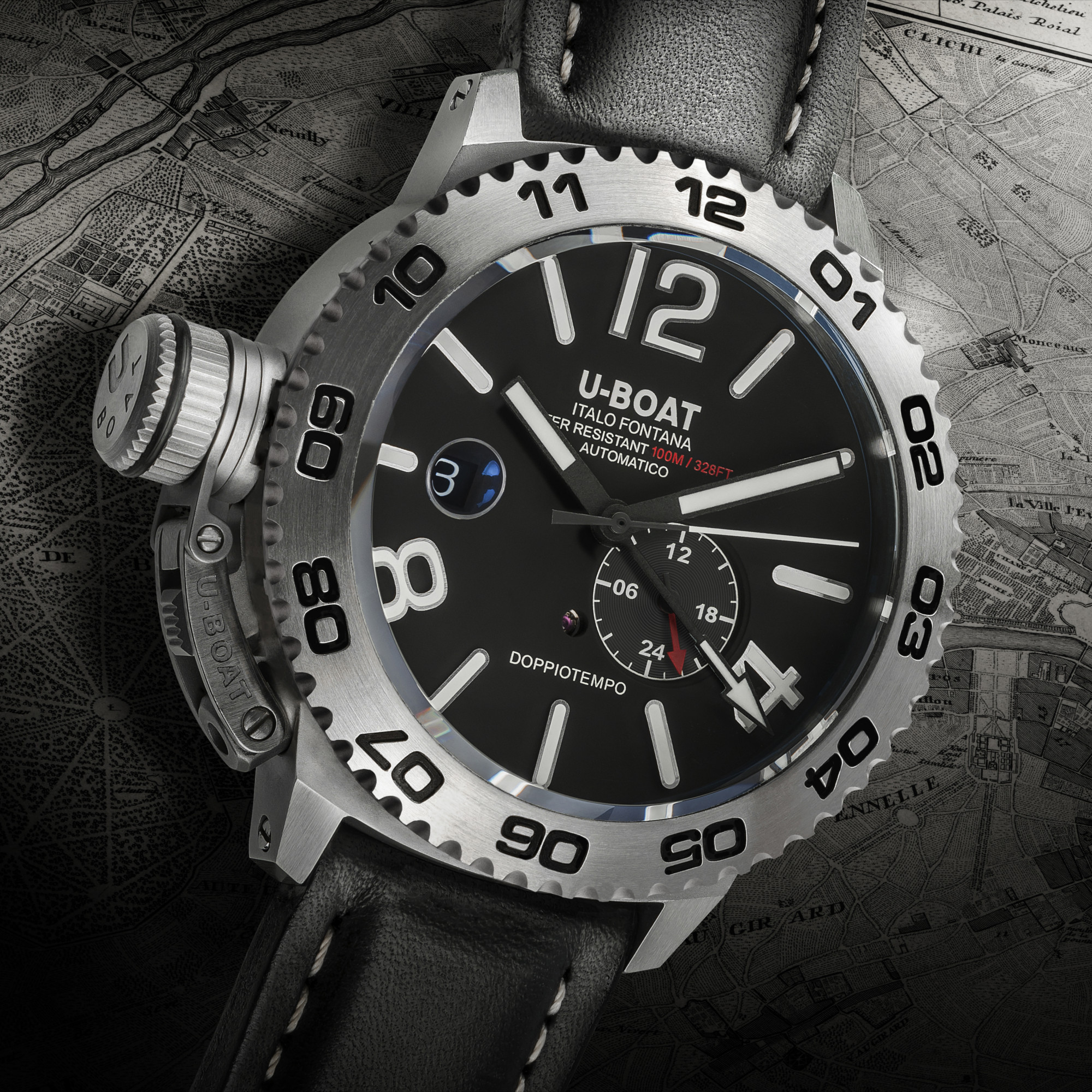 U-BOAT men's watch DOPPIOTEMPO AUTO SS 9099
