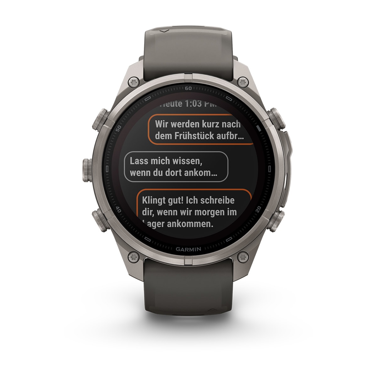 Garmin fēnix® 9 Pro inReach® Solar - 47 mm MIP Sapphire Titanium with Pebble Gray/Silver Gray Silicone Band 010-04338-01