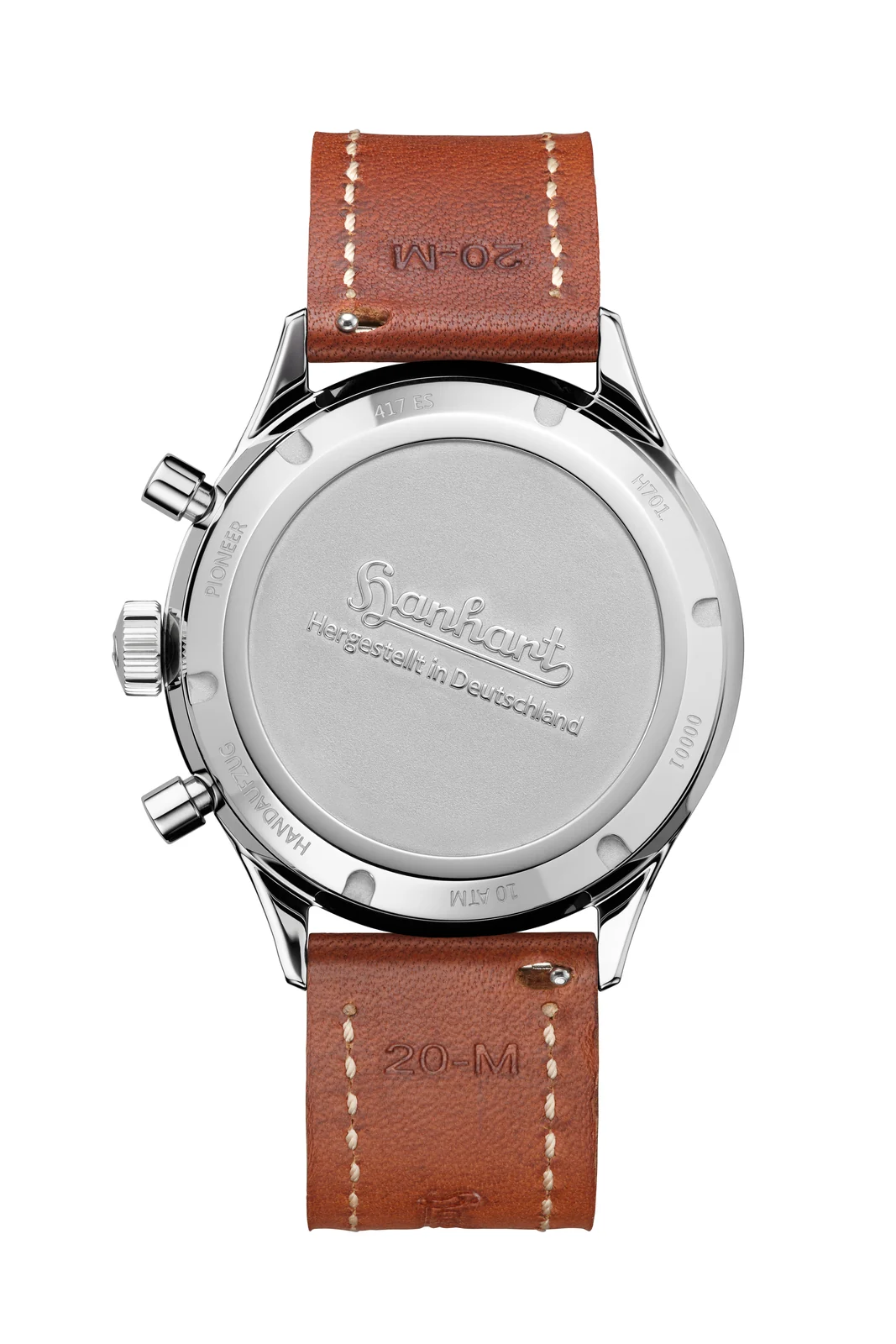 Hanhart 417 ES Moby Dick 39 mm Leather Strap Light Brown Men's Watch H701.202-8210
