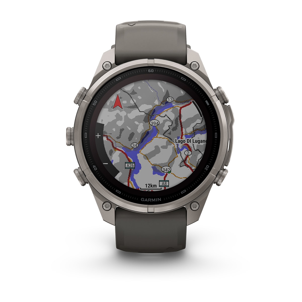 Garmin fēnix® 9 Pro inReach® Solar - 47 mm MIP Sapphire Titanium with Pebble Gray/Silver Gray Silicone Band 010-04338-01