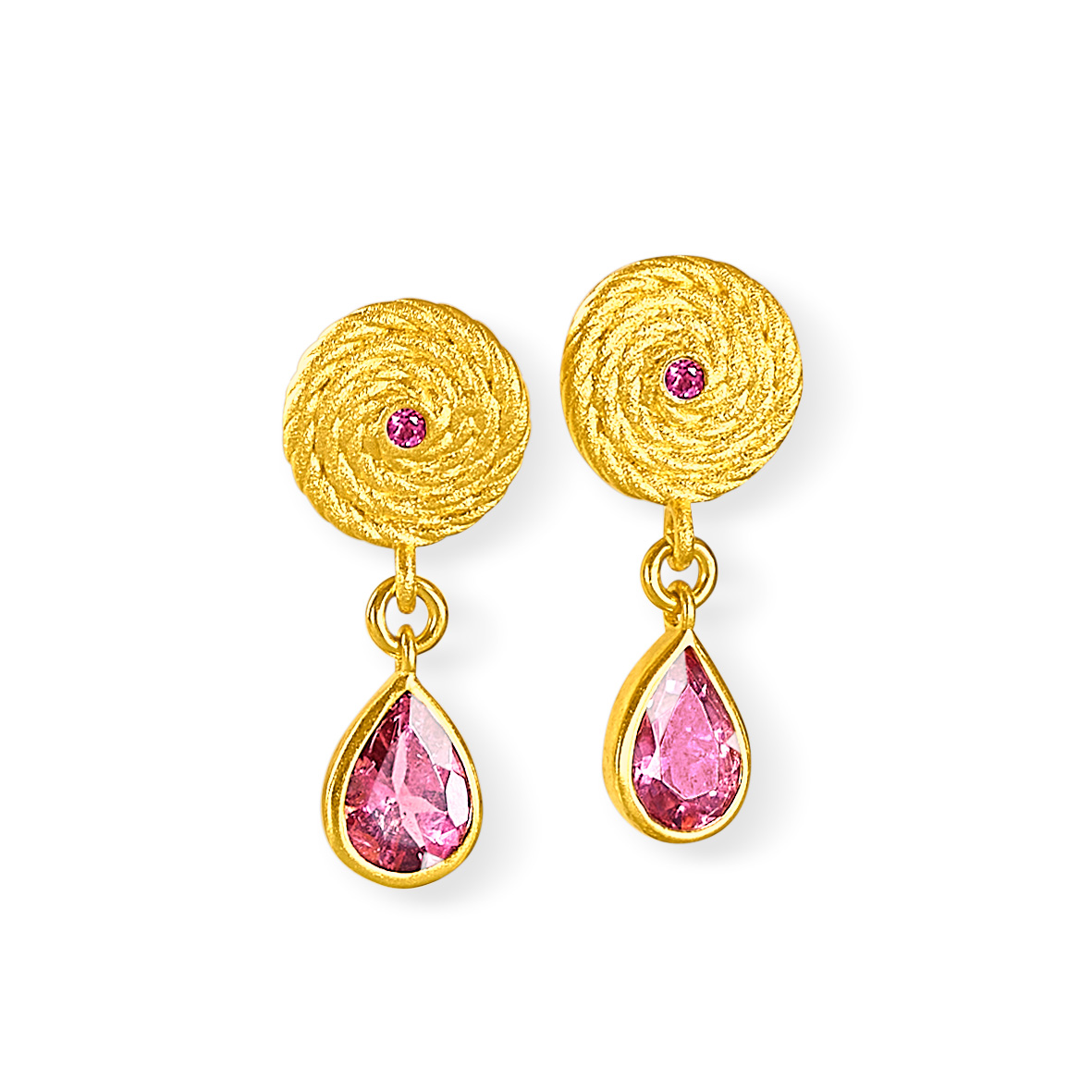 Bernd Wolf Ohrringe Lianis Designlinie Liana, Turmalin pink