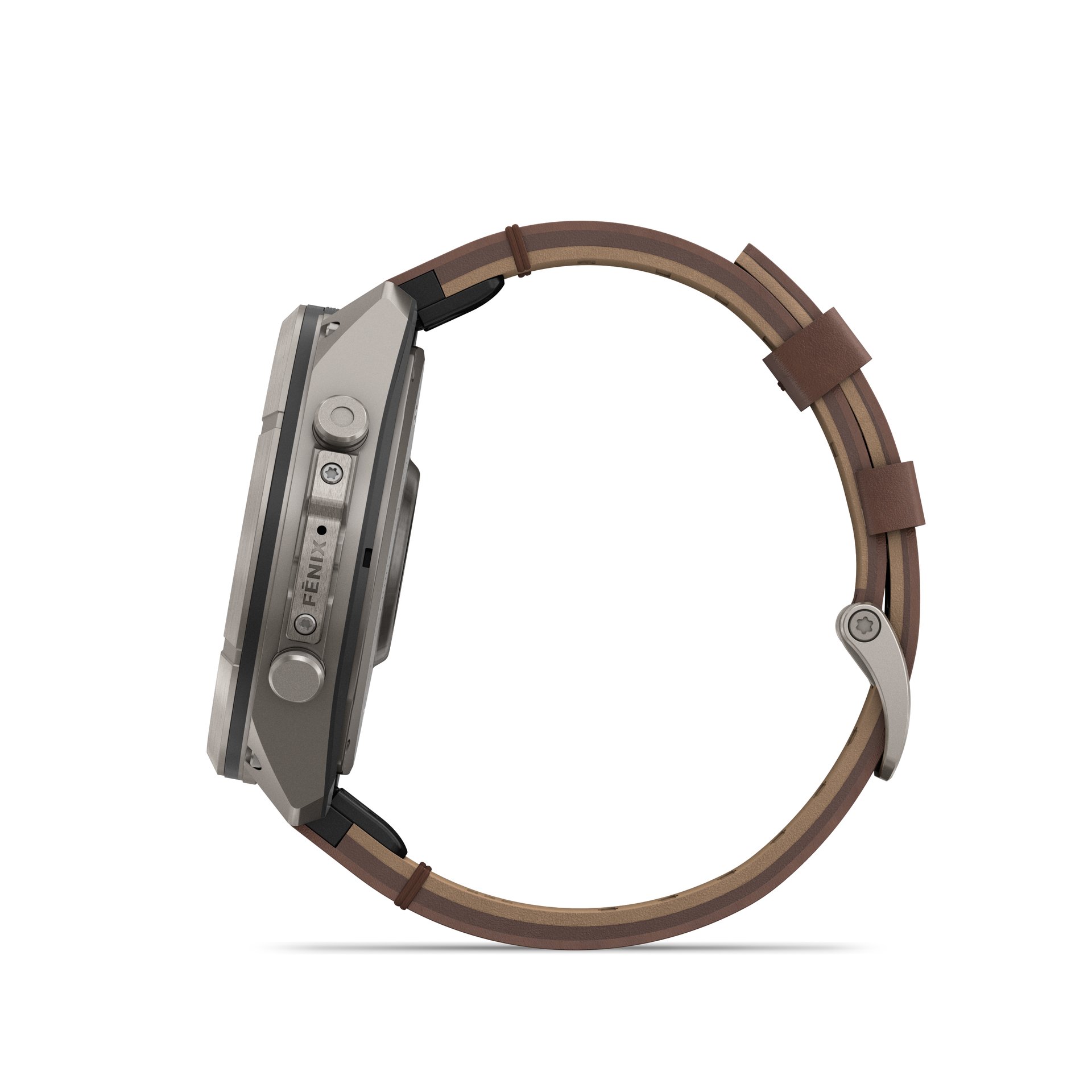 Garmin fēnix® 9 Pro inReach® - 51 mm AMOLED Sapphire Titanium with Walnut Leather Band + Pebble Gray/Silver Gray Silicone Band 010-04337-41