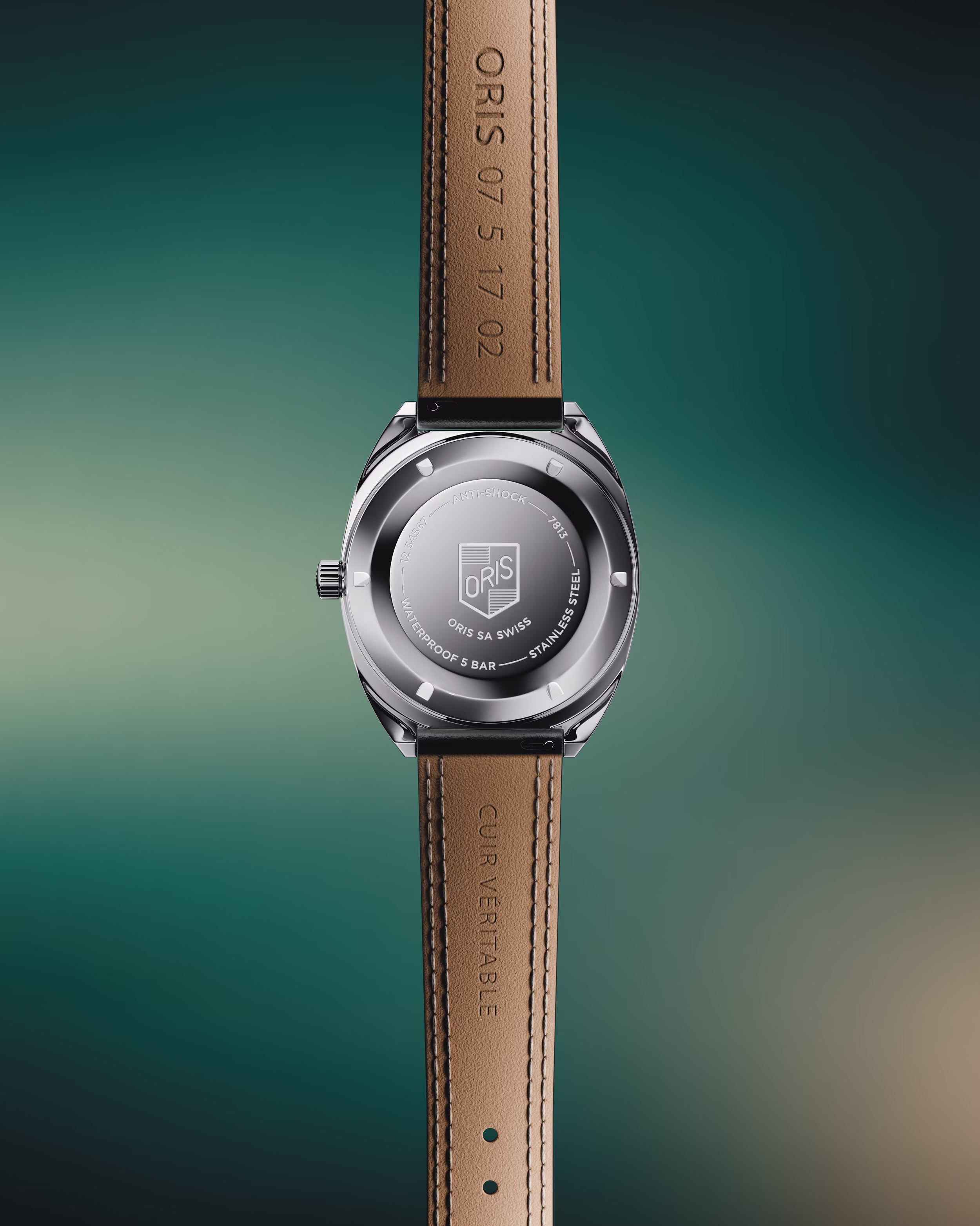 Oris Heritage Oris Star Edition, 35mm, automatic, leather strap, grey men's watch 01 733 7813 4151-Set