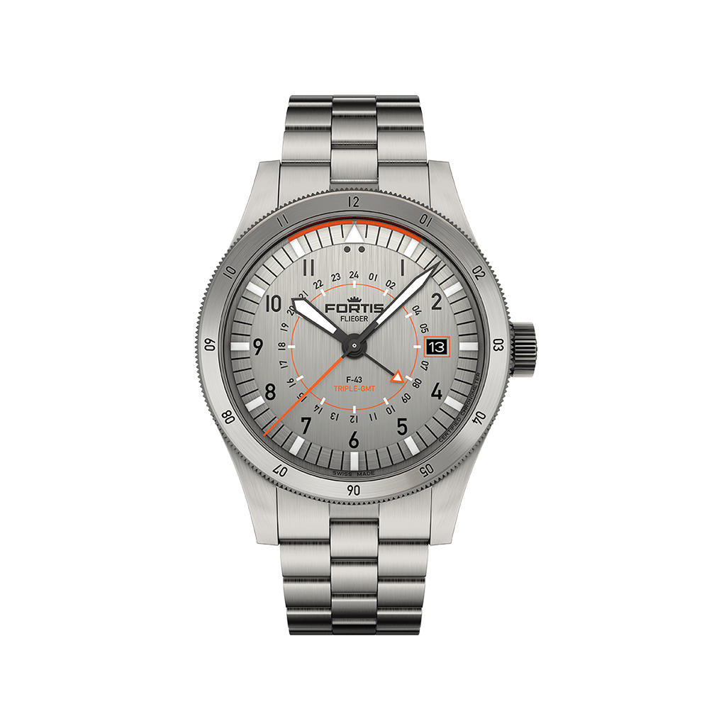 Fortis FLIEGER F-43 Triple-GMT Titanium Men's Watch F4260002