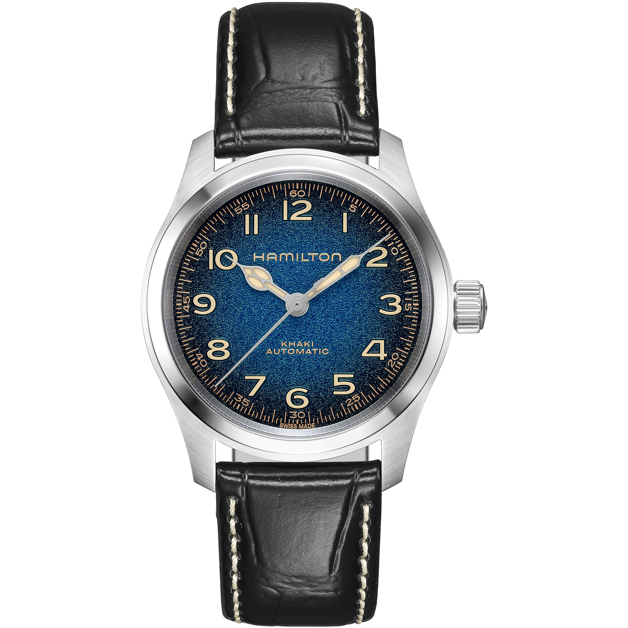 Hamilton Khaki Field Murph Automatic Blue Leather Strap Mens Watch H70405740