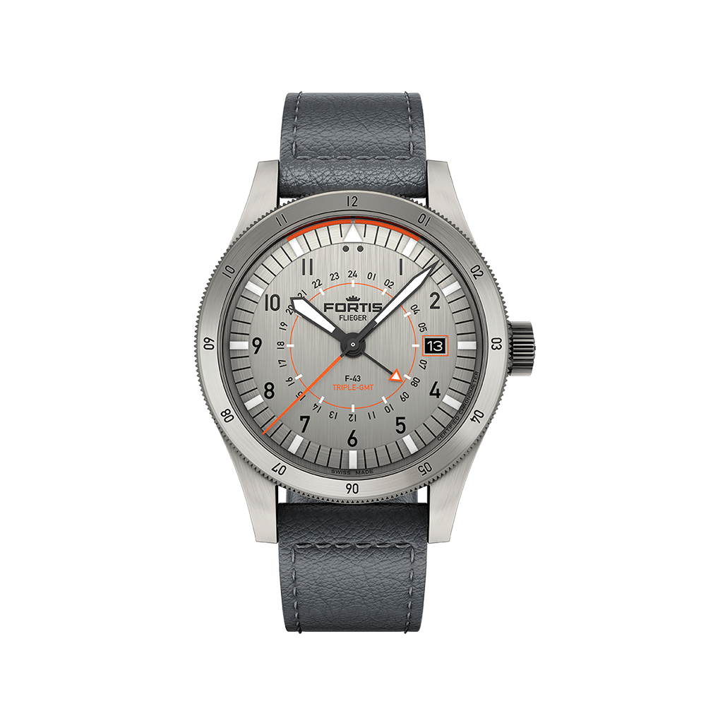 Fortis FLIEGER F-43 Triple-GMT Titanium Men's Watch F4260003