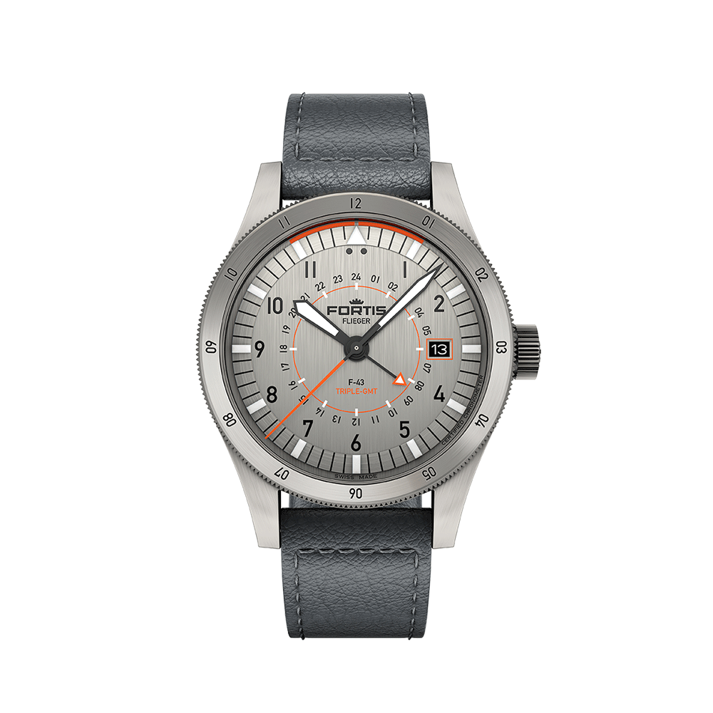 Fortis FLIEGER F-43 Triple-GMT Titanium Men's Watch F4260003