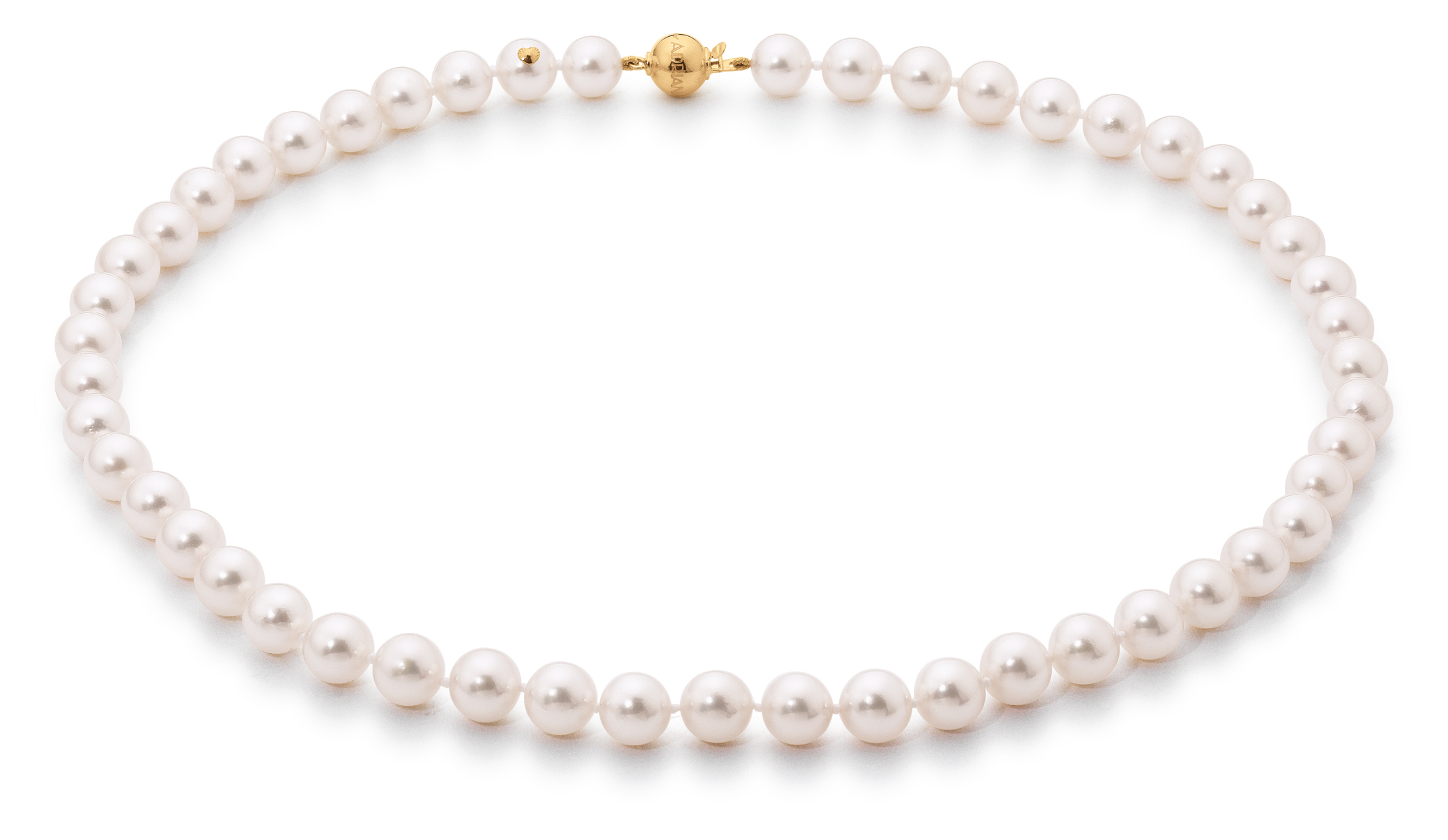 Adriana Akoya pearl necklace 8-8.5 mm with yellow gold ball clasp N7-8
