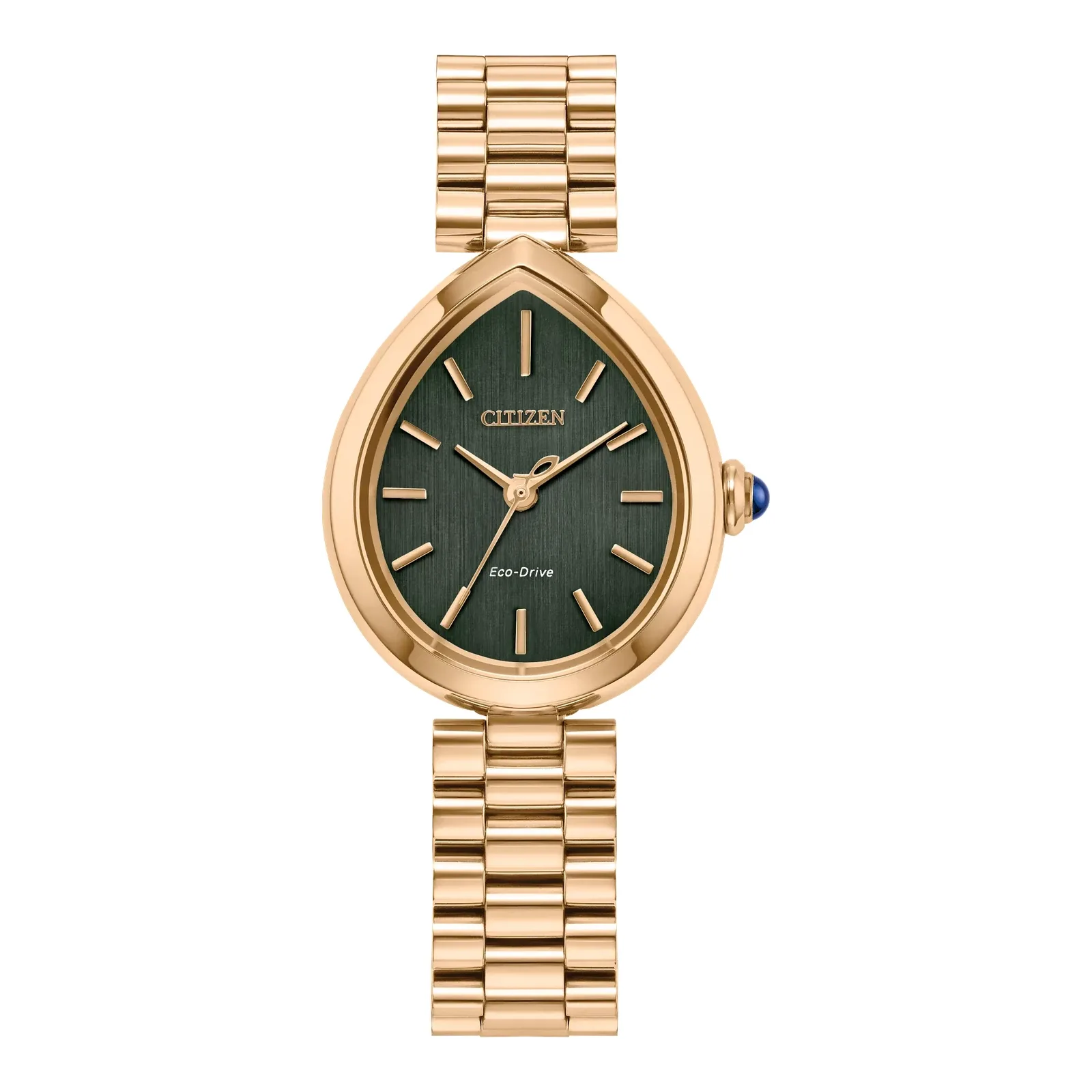 Citizen L Rainell Eco-Drive Rose Gold Tone Green Ladies Watch EM1203-57X