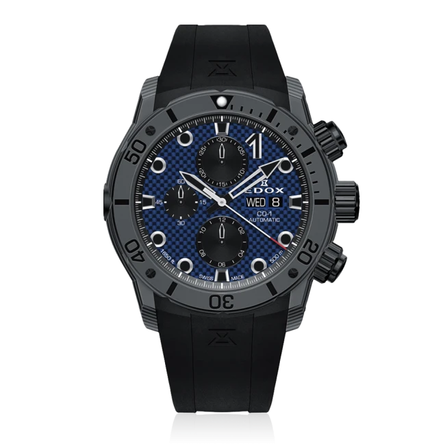 Edox CO-1 Carbon Chronograph Automatic Men's Watch 01125 CLNGN BUNN