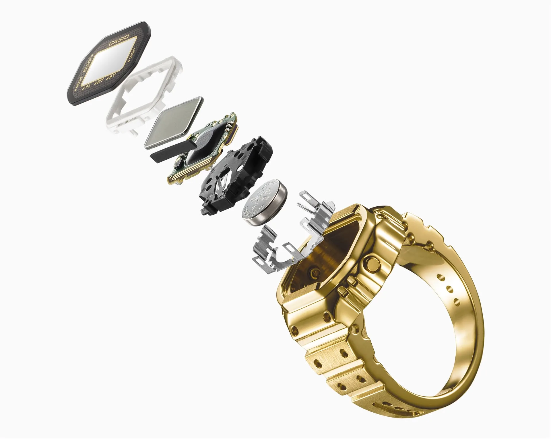 Casio Ringwatch digital wristwatch for the finger, gold, adjustable size unisex watch CRW-001G-9ER