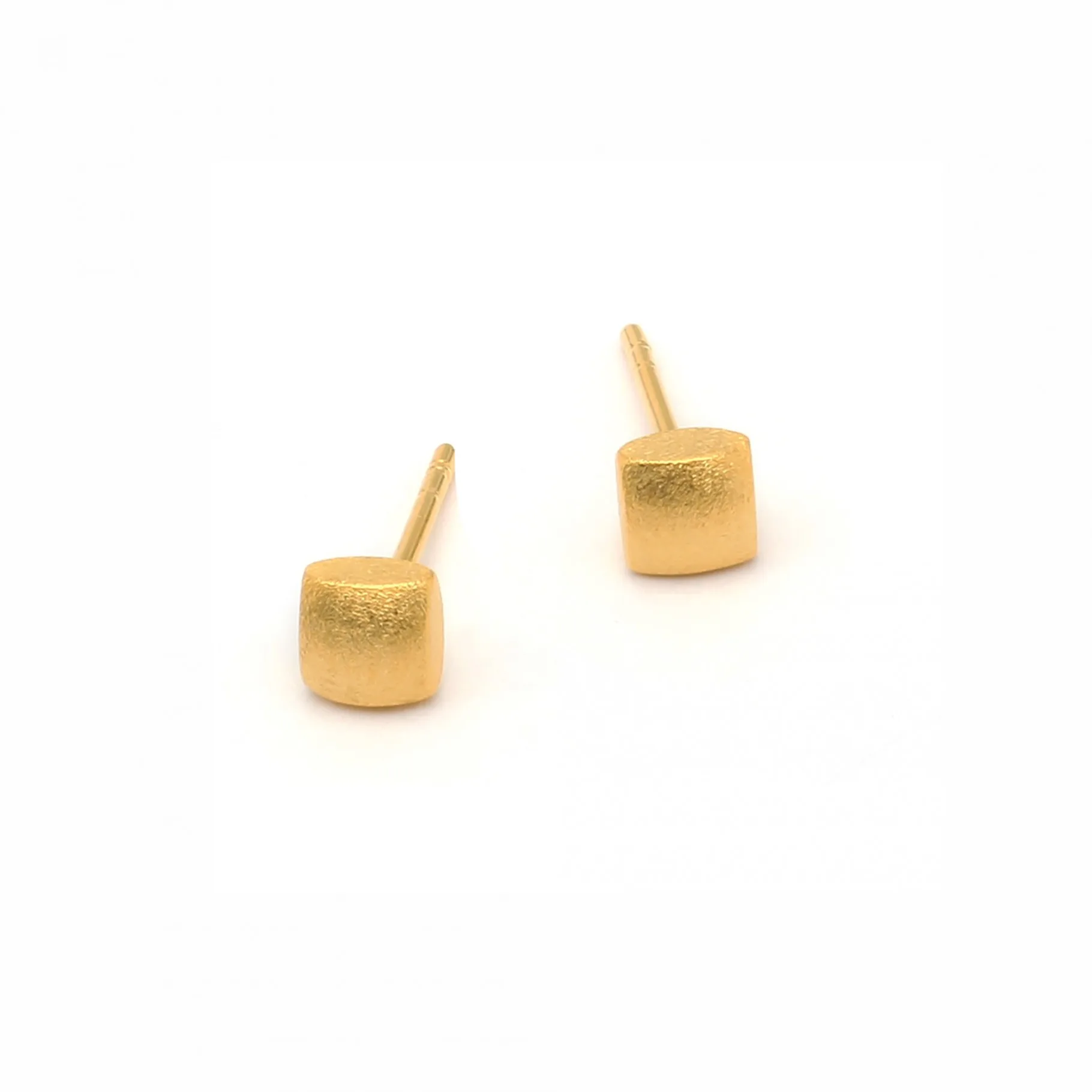 Bernd Wolf Stecker Ocho Design Line Cubes, sterling silver 925, 24-karat gold plated