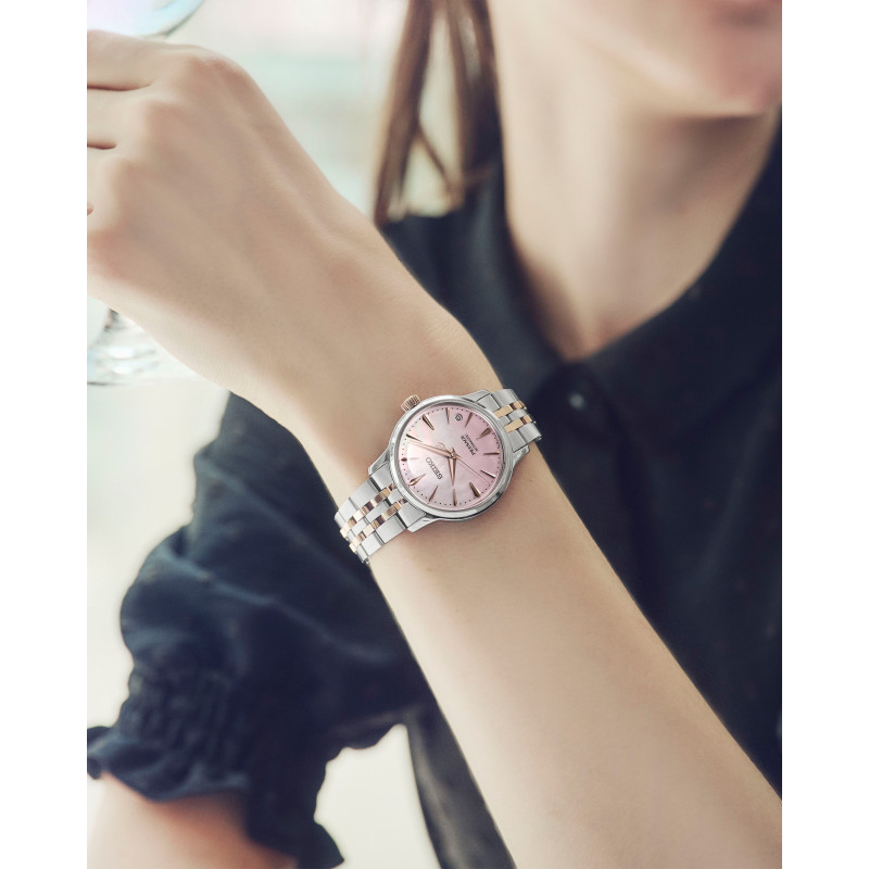 Seiko Presage Cocktail Time Automatic, Limited Edition, 3 Hands, Pink, Multicolor Women's Watch SRPM06J1