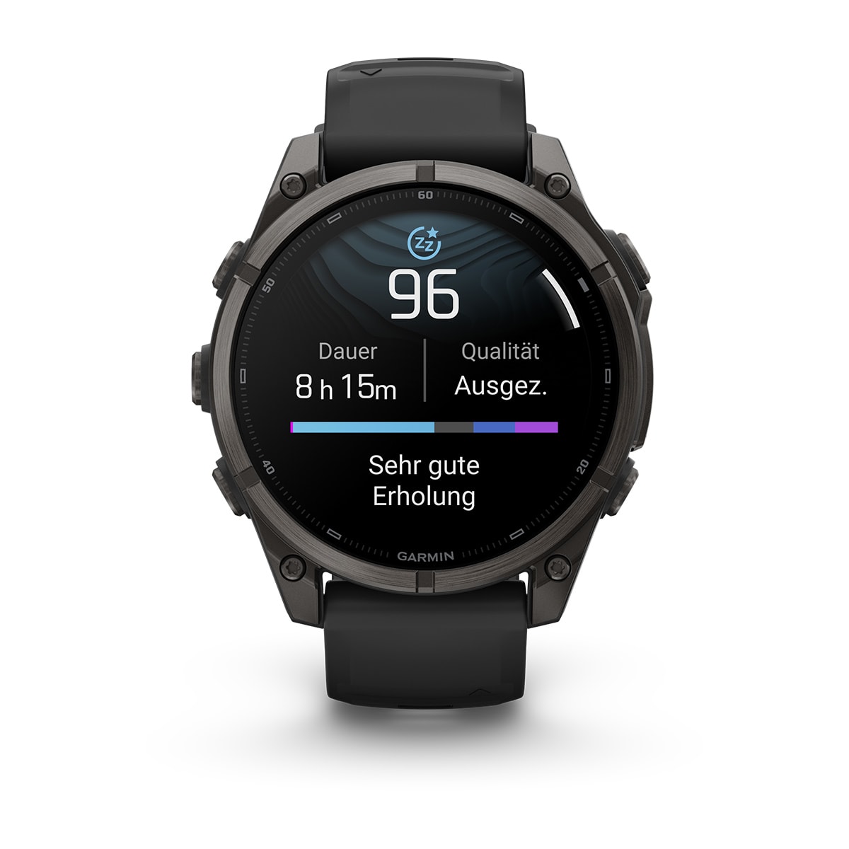 Garmin fēnix® 9 - 47 mm AMOLED Sapphire Black/Carbon Gray DLC Titanium with Black Silicone Band 010-04762-11