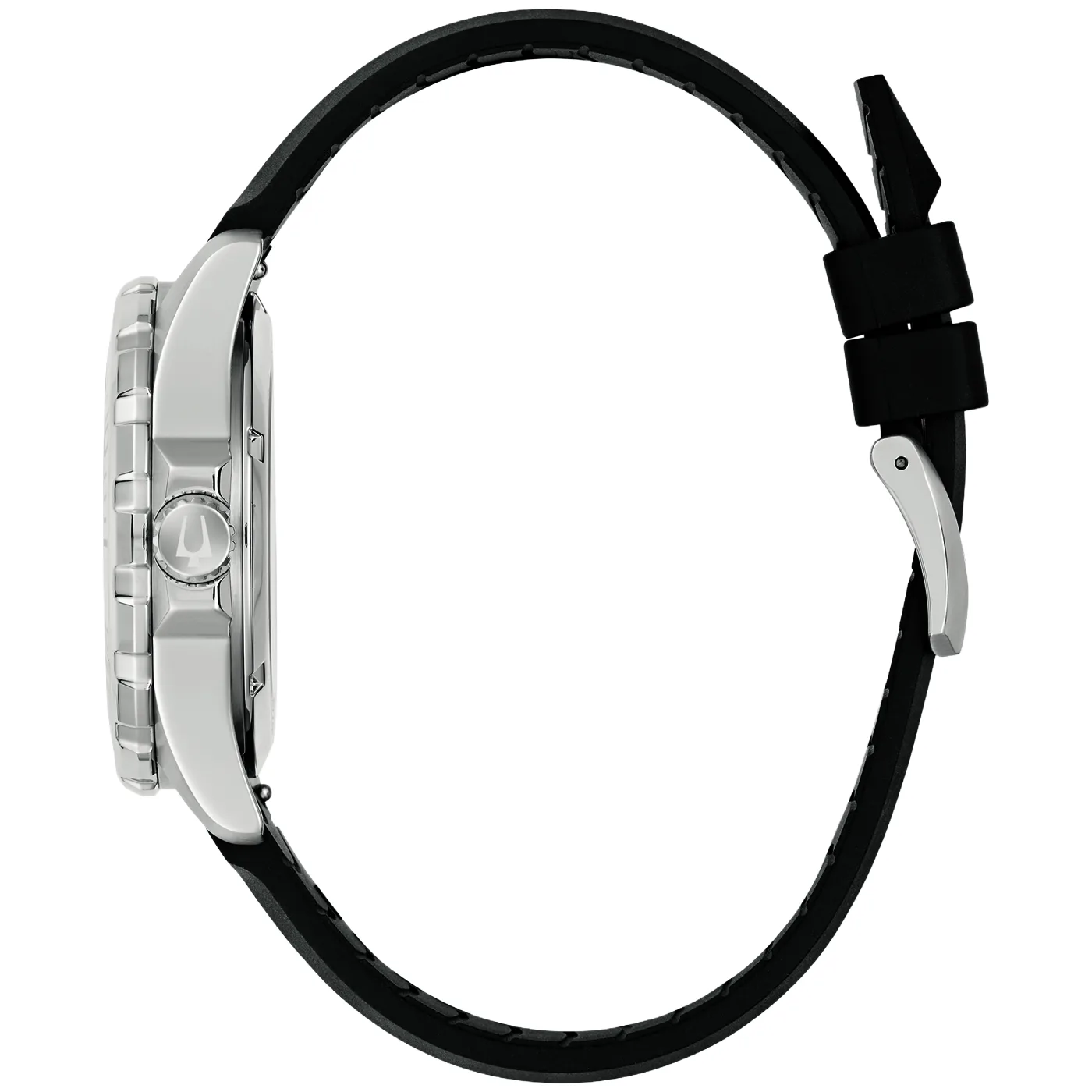 Bulova Marine Star Automatic Black Resin Strap Mens Watch 98B465