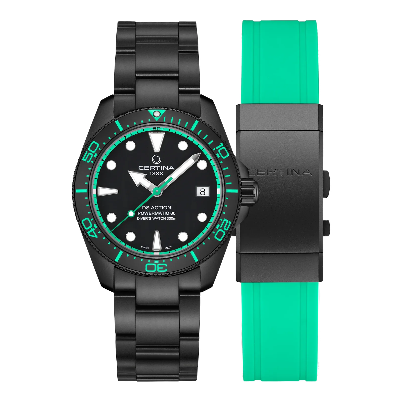 Certina DS Action Diver 38 mm Automatic Green Men's Watch C048.807.33.051.01
