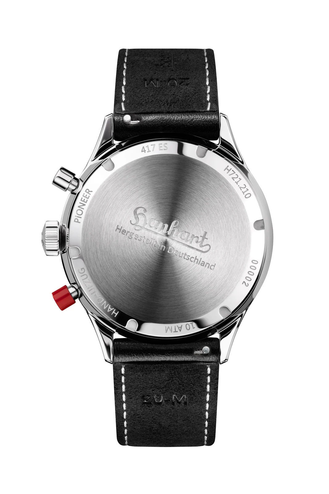 Hanhart 417 ES 1954 Heritage Flyback 39 mm Leather Strap Black Men's Watch H701.212-7010