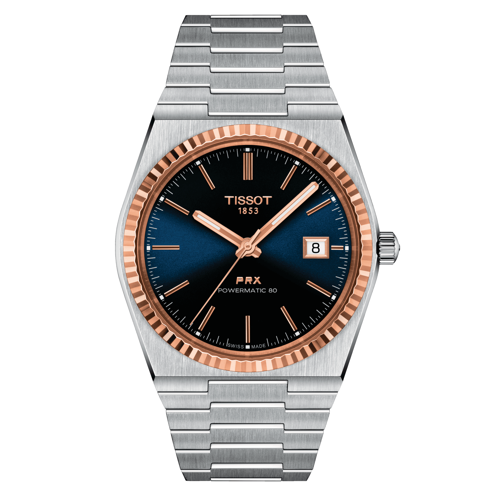 Tissot PRX Powermatic 80 18K gold bezel men's watch T931.407.41.041.00