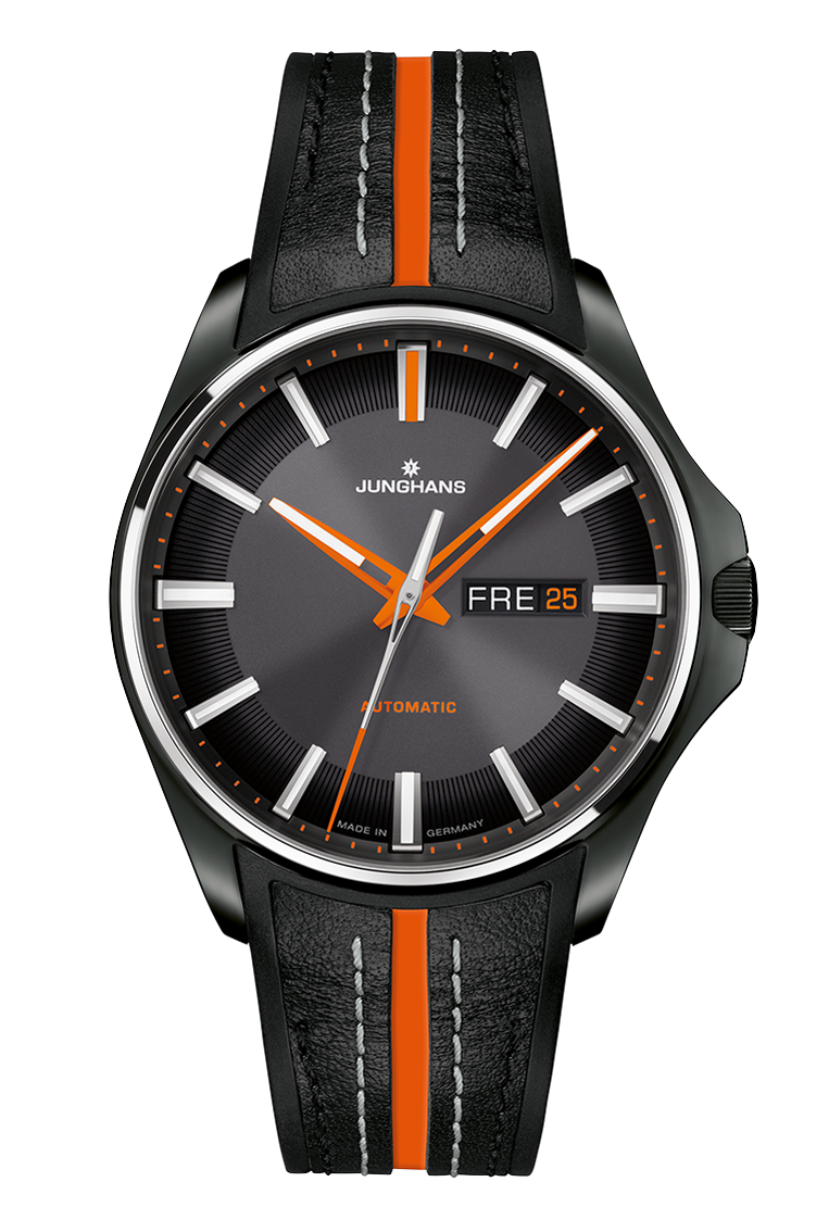 Junghans Meister S Automatic, rubber strap with leather inlay, power reserve up to 38 hours, men's watch 27/4612.00