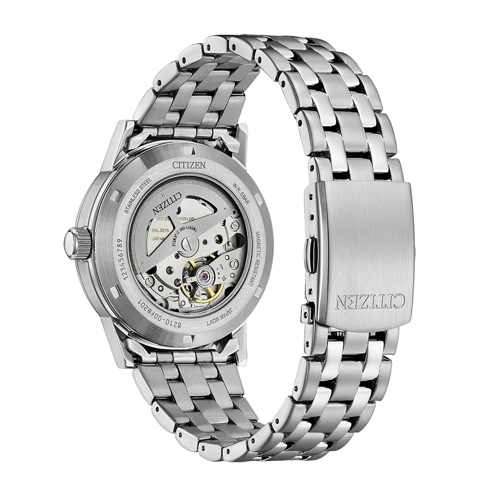 Citizen Automatic Dress Watch Stainless Steel White, 40mm Men's Watch NJ0210-56A