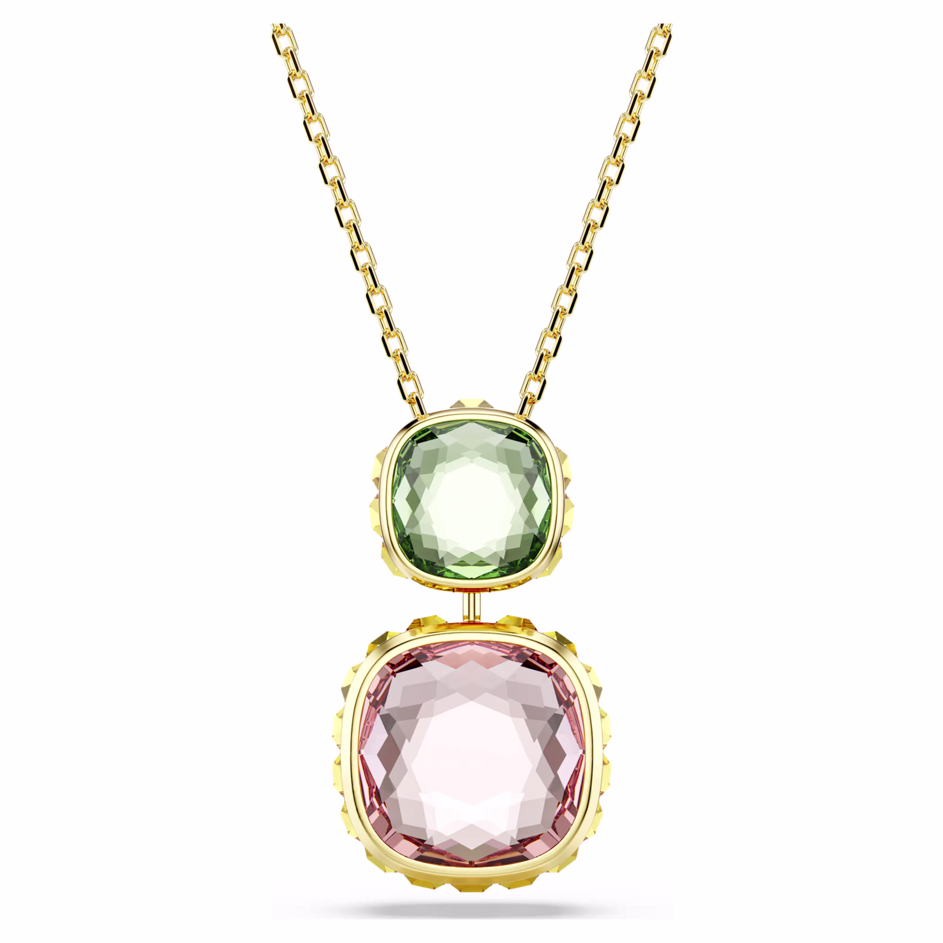 Swarovski Kette Chroma Anhänger Kissenschliff, Mehrfarbig, 18k vergoldet