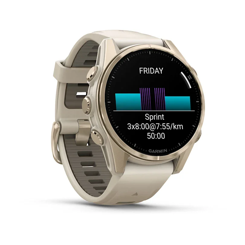 Garmin fēnix® 8 43 mm AMOLED Sapphire Fog Grey/Soft Gold 010-02903-11