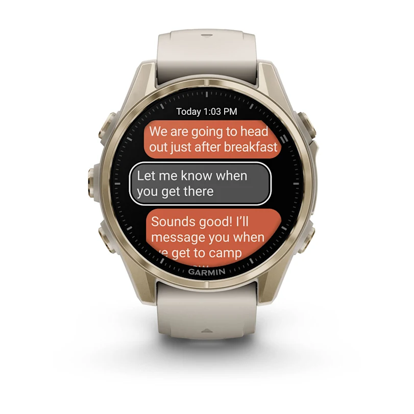 Garmin fēnix® 8 43 mm AMOLED Sapphire Fog Grey/Soft Gold 010-02903-11