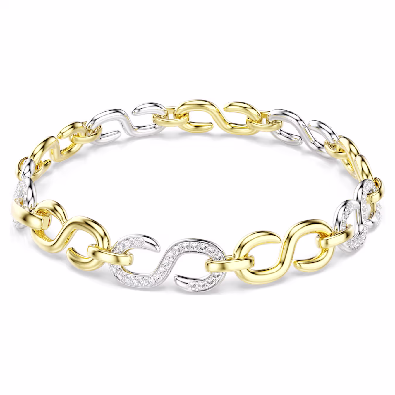 Swarovski Dextera bracelet, round cut, white, metal mix