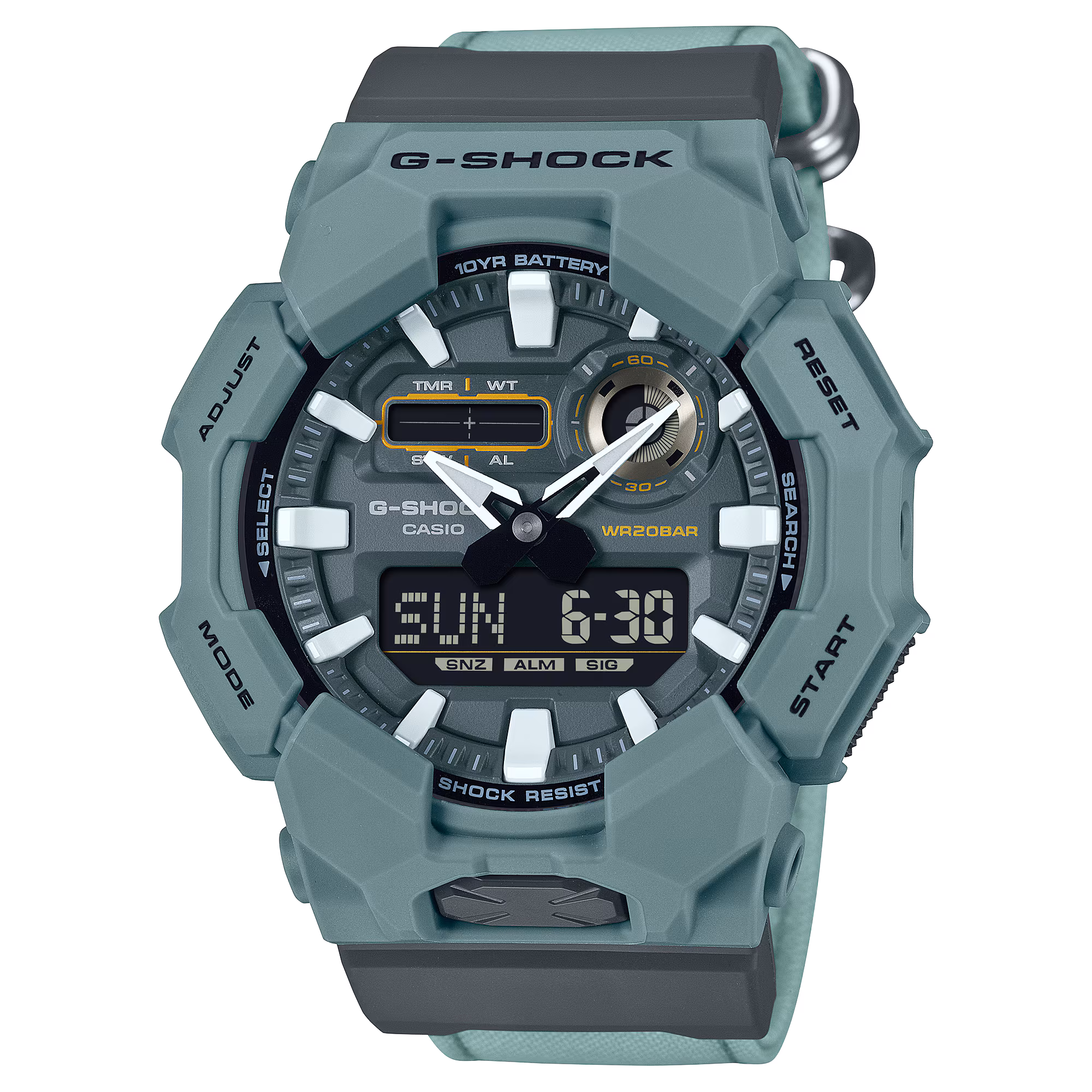 G-Shock Classic GA-010 Series, fabric strap, quartz movement, 51mm men's watch GA-010CE-2AER