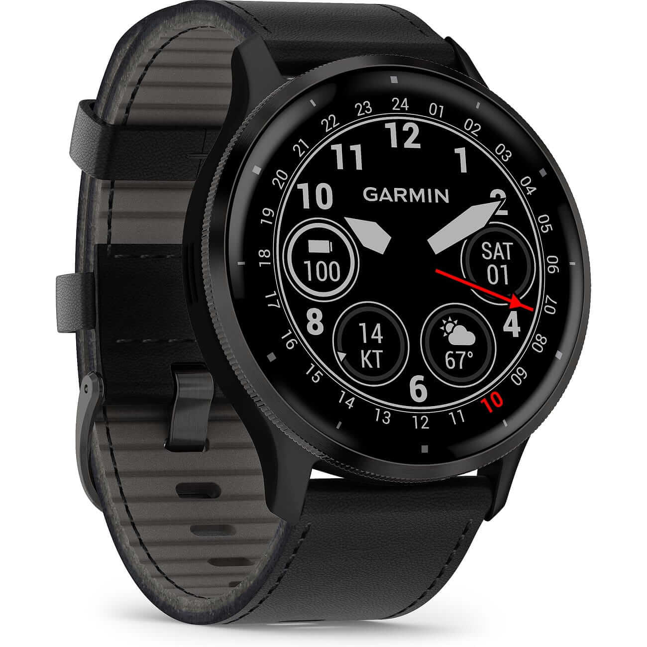 Garmin Venu 3 black/slate gray with leather strap and silicone strap men's watch 010-02784-52