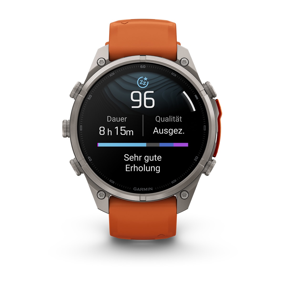 Garmin fēnix® 9 Pro inReach® - 47 mm AMOLED Sapphire Titanium with Autumn Orange/Spark Orange Silicone Band 010-04336-01
