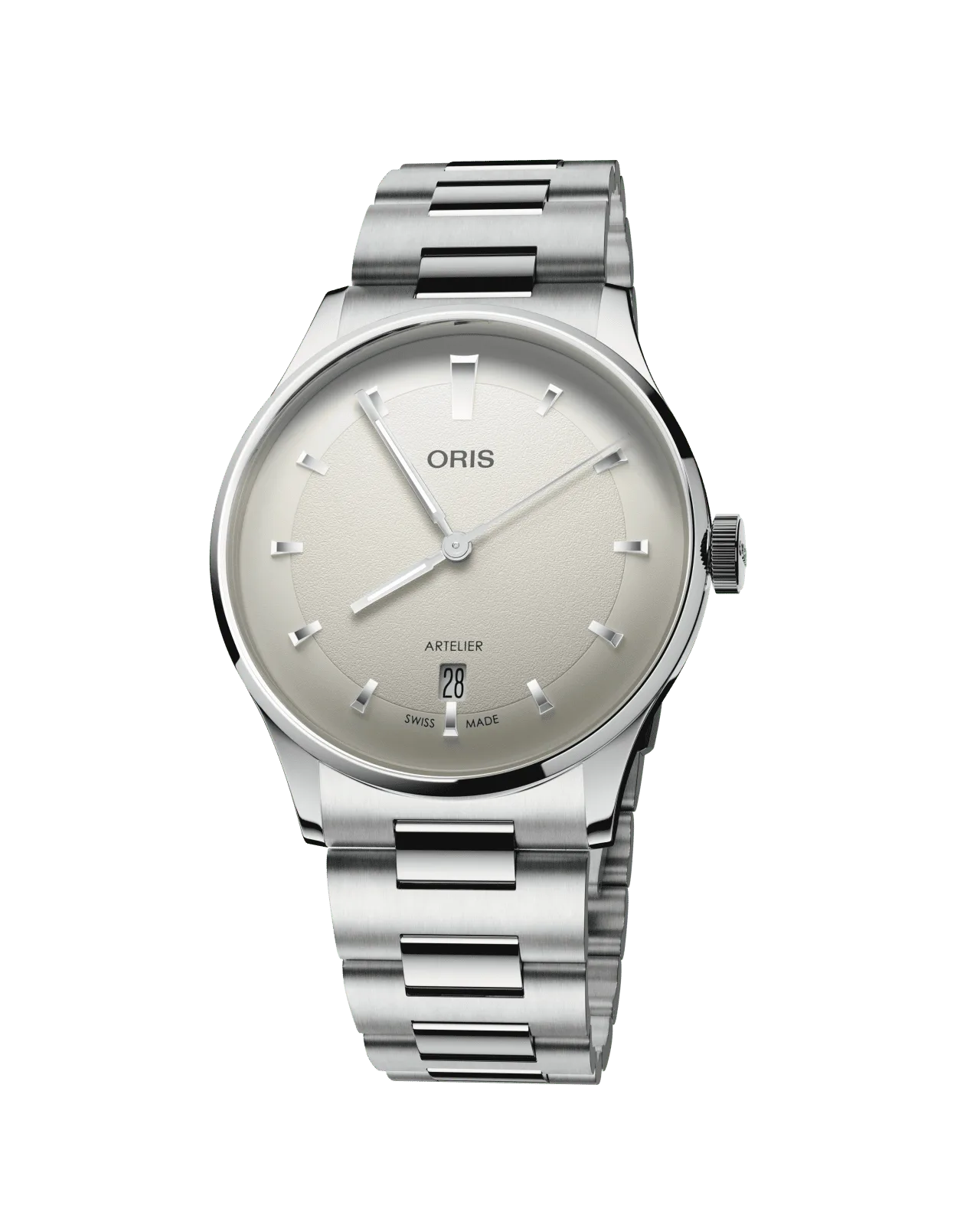 Oris Artelier Date, 38mm, automatic, stainless steel, white men's watch 01 733 7810 4051-07 8 20 20